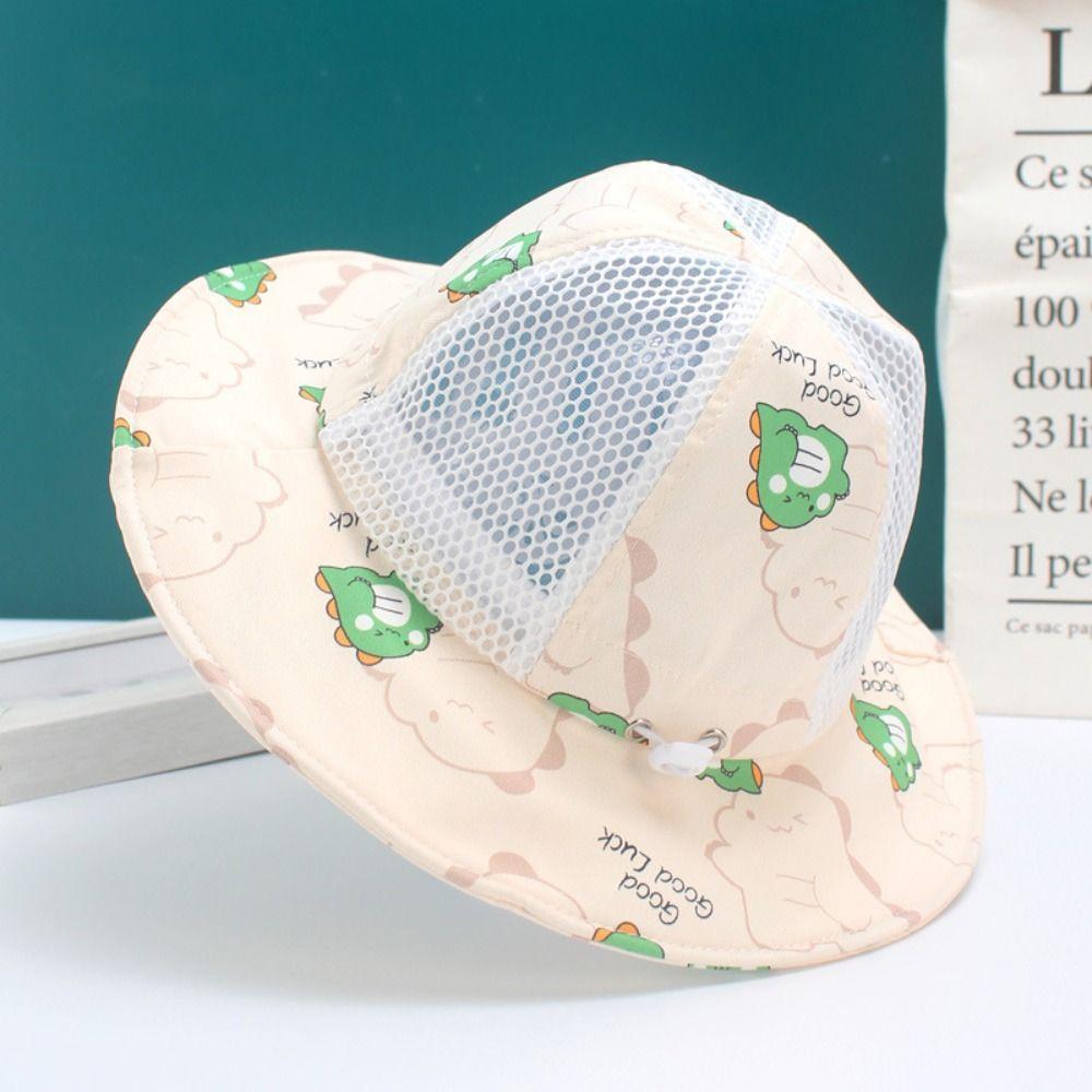 

Mesh Breathable Children Bucket Hat Cartoon Beach Cap Cute Baby Sun Hat Summer жовтий