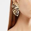 Gold Color Hollow Big Butterfly Stud Earring for Women Metal Angel Wing Statement Pendant Earrings Jewelry Party Gift Pendientes