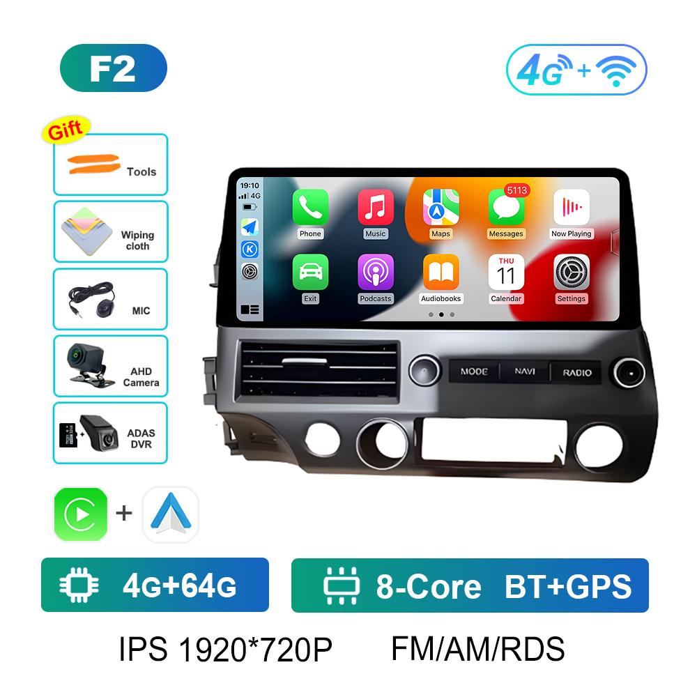 Android Intelligent System Bluetooth for Honda Civic 2008 2009 2010 - 2011 Wireless Carplay GPS Navigation Accessories Head Unit