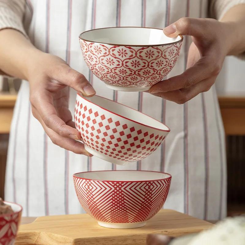Japanese Tableware Bowl Creative Ceramic Soup Rice Fruit Household Set Kitchen Tableware