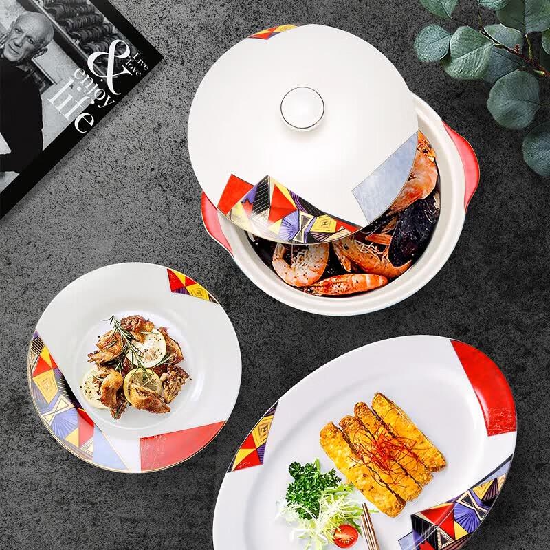 PIMIO Dora 28-Piece Ceramic Dinnerware Set