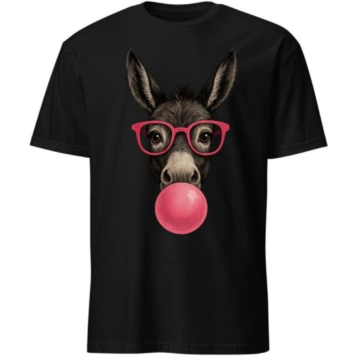 PrimeChoose Солнцезащитные очки с изображением крутого осла, жующего жвачку - Футболка с розовым пузырем, Милая футболка с ослом для мужчин, женщин и детей XXXXXL разноцветный