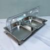 Stainless Steel Deep Buffet Serving Tray with Arched Lid