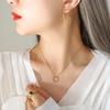Twisted Circle Gold-Plated Titanium Steel Necklace & Earring Set