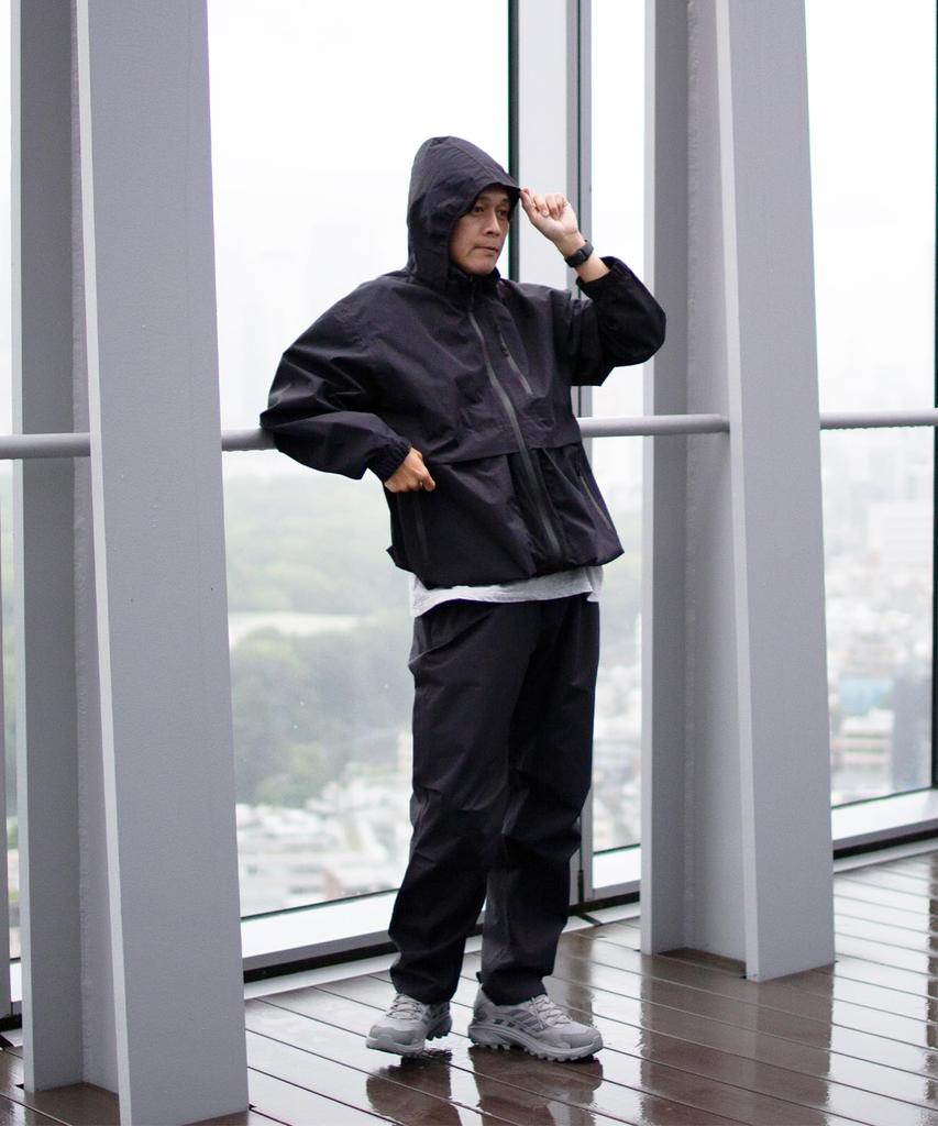 Snow Peak SYMPATEX Hybrid Rain Jacket and Size M JK-25SU701, Men's Women's, Black,