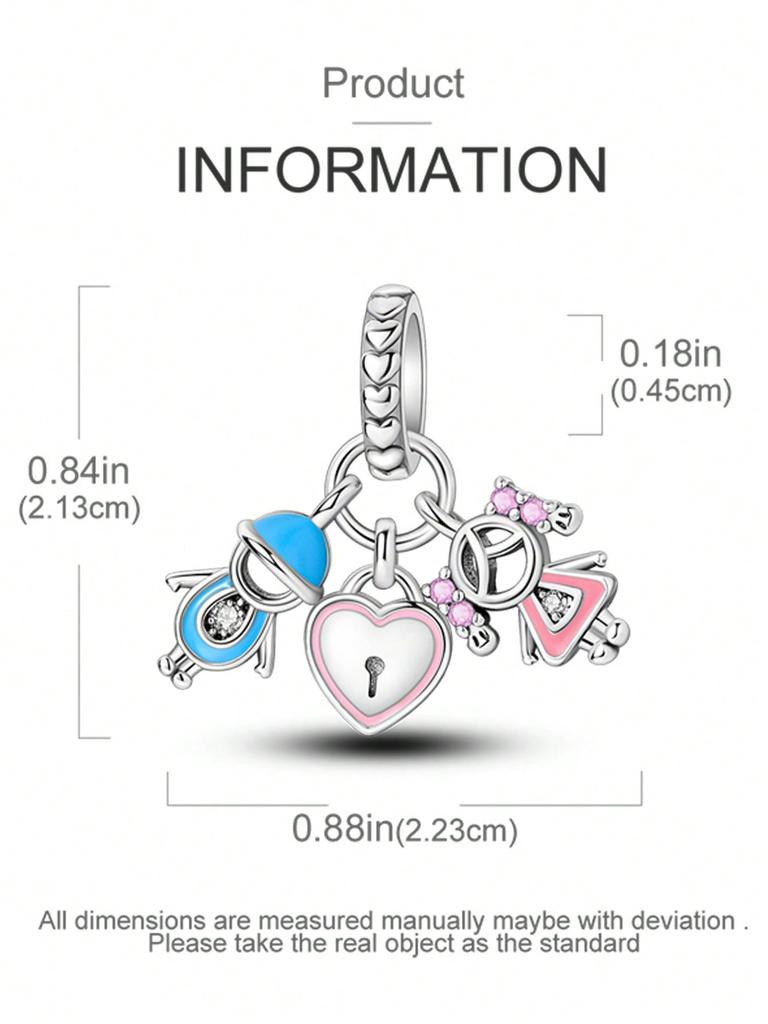 Charms Plata Copper Colors Valentine'S Day Love Beads Charmpendant For Original Bracelet For Women Diy Jewelry Love Gift