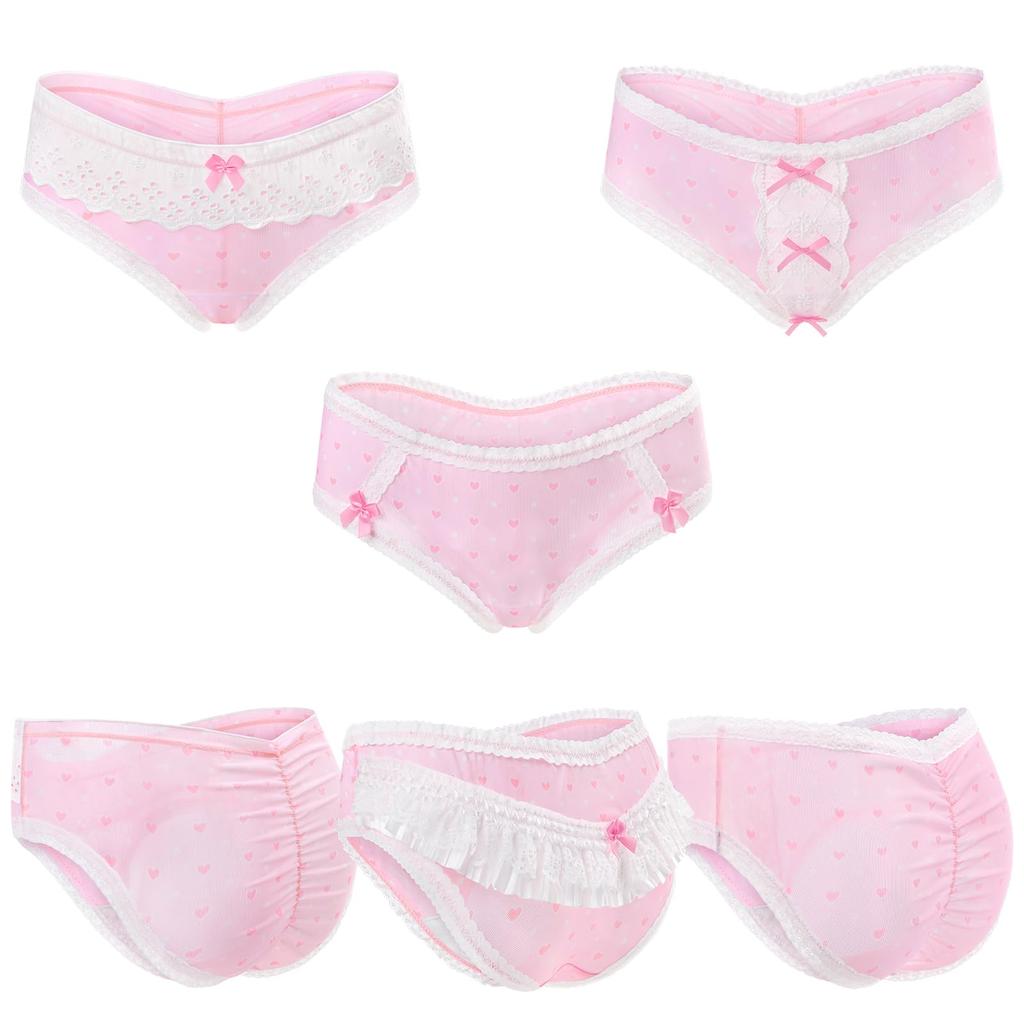 LittleForBig Women's Mesh Panties, Pink Princess, 3-Pair Set, Size S