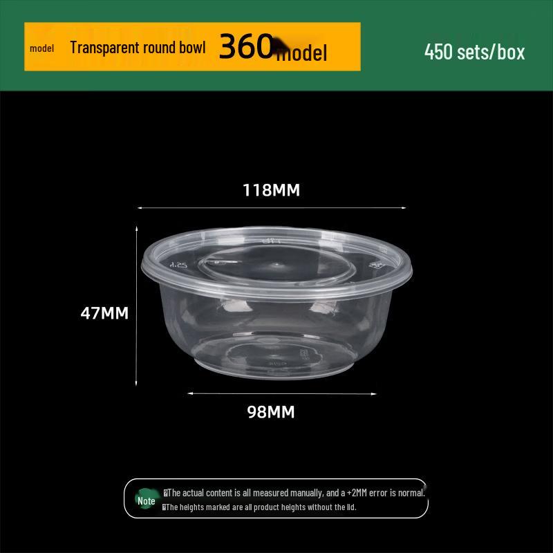 HANSHENG Disposable Transparent Round Food Containers