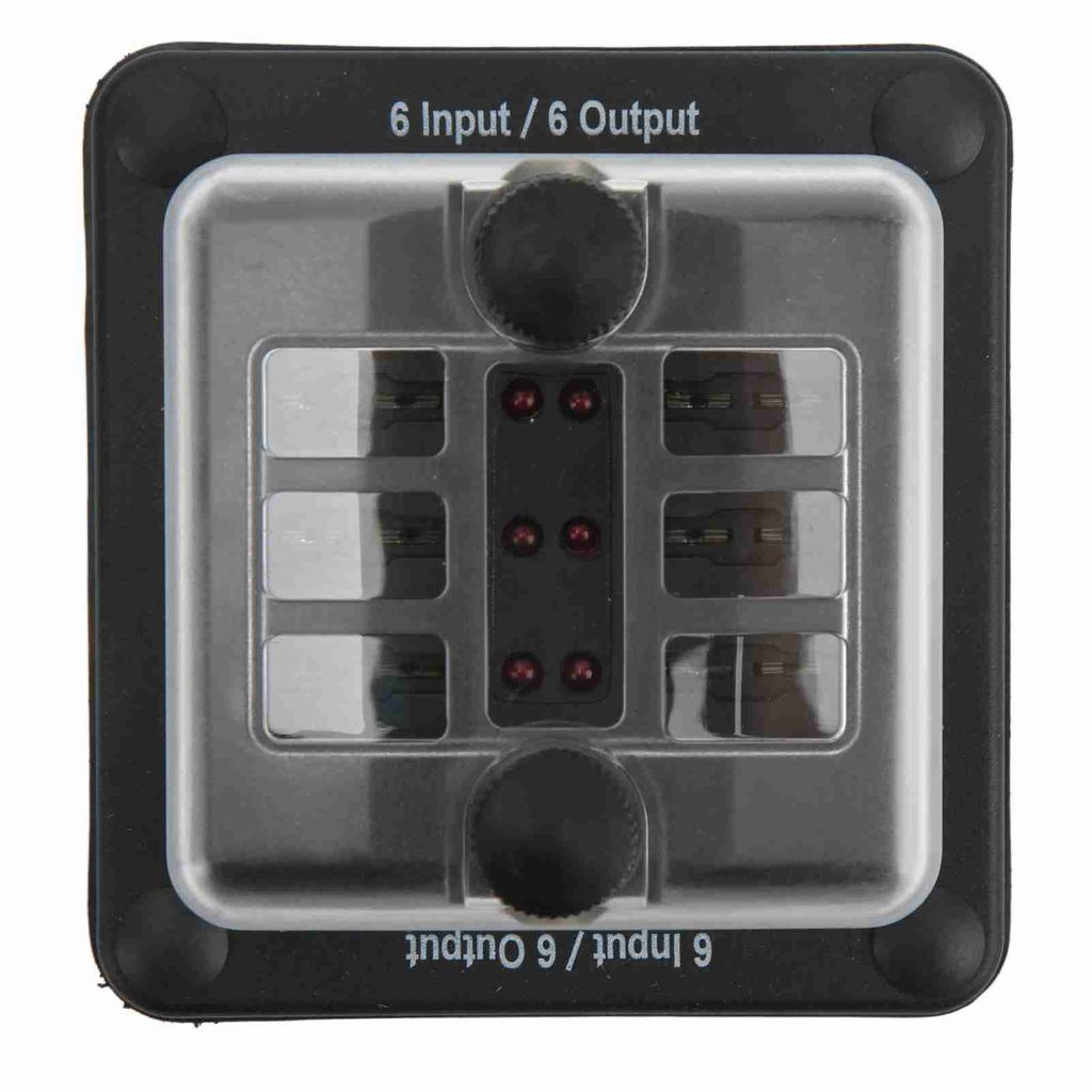 6 Way Fuse Block Waterproof ATO ATC Fuse Box Red LED Indicator for Car Marine Boat RV Truck