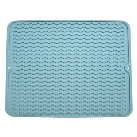 Dish Drying Mat Thick Non Slip Silicone Heat Resistant Drain Pad for Kitchen Counter
