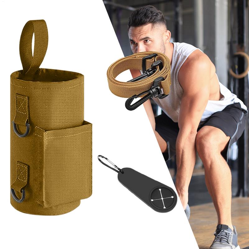Magnetic Water Bottle Holder Gym Water Bottle Carrier Bag Pouch Sleeve with Phone Pocket Silicone Towel Buckle and Sling