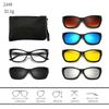 23XXA Gather 6PCS Magnetic Polarized Clip On Sunglasses Women Men Plastic Frame for Night Driving Sunglasses UV400