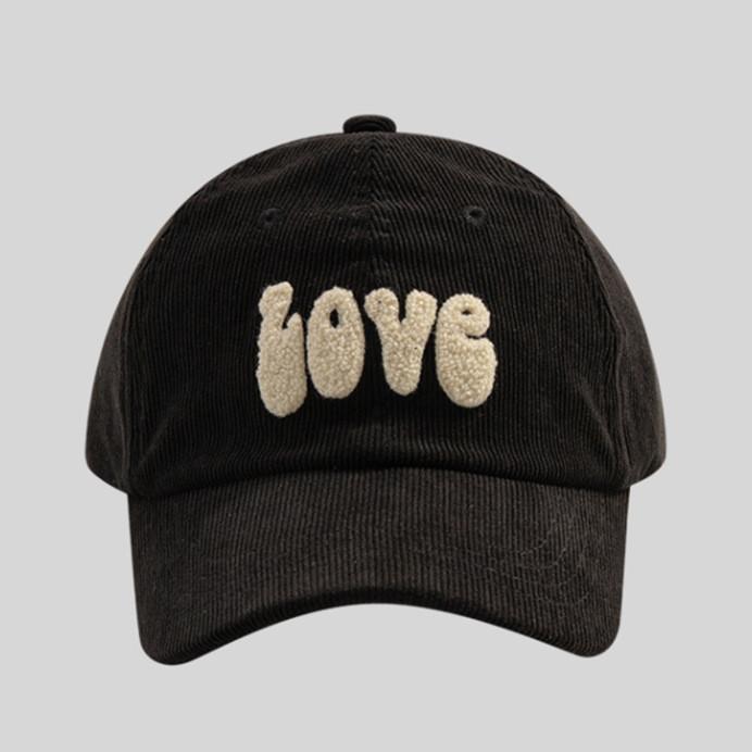Plush Letter Retro Pattern Women Casual Corduroy Baseball Hat Autumn For