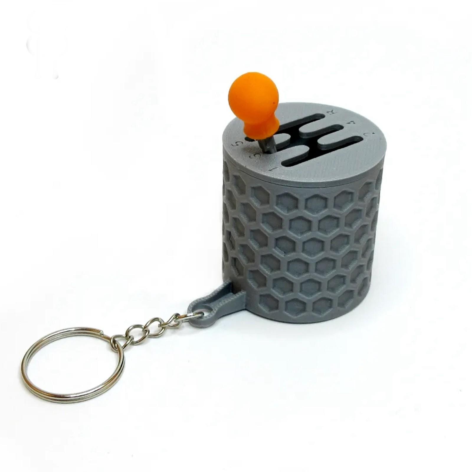 

Подвеска-ключ, напечатанная на 3D-принтере, брелок с механической коробкой передач One Size серый