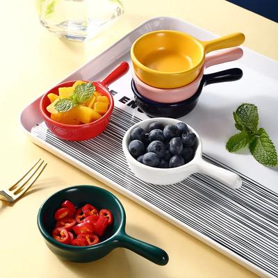 Mini Dipschälchen mit Griff Haushalt Keramik Saucenschälchen Japanisch Salatdressing Servierwerkzeug Küche Essstäbchenhalter
