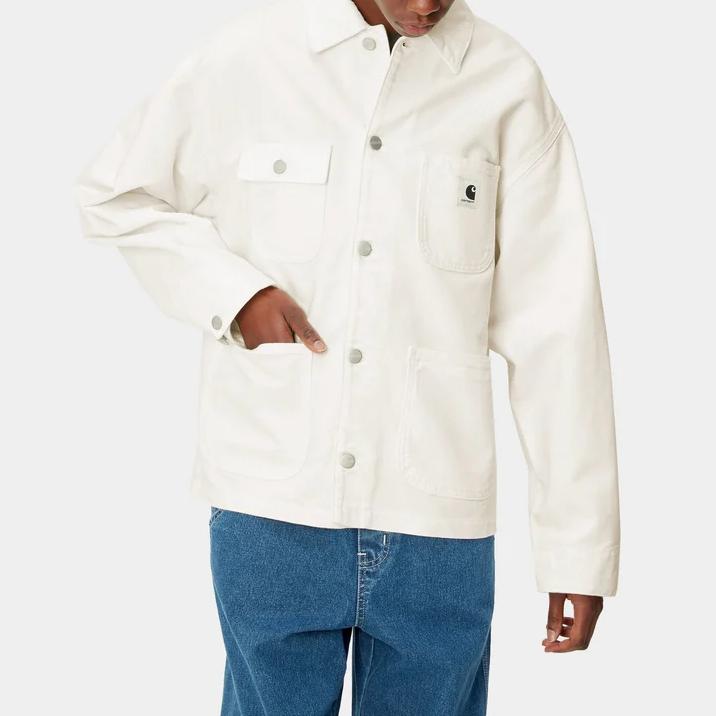 Carhartt WIP SS24 OG Michigan Coat Classic Badge Pattern Lapel Single-Breasted Long Sleeve Jacket Women jackets Wax I031570-0DJ-02