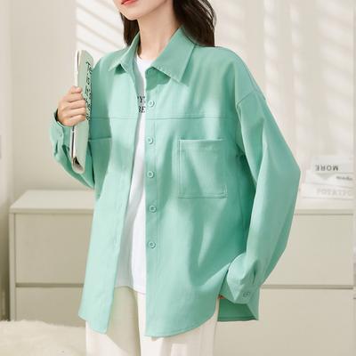 Women's Corduroy Shirt Coat Autumn/Winter Korean Loose Casual Long Sleeve Outerwear Shirts Top