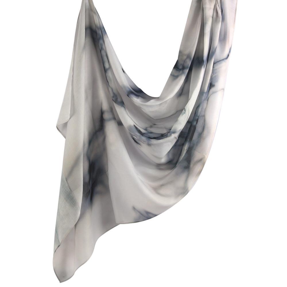 Cotton Scarf With Watercolor Tiedye Pattern For Casual Autumn Wear
