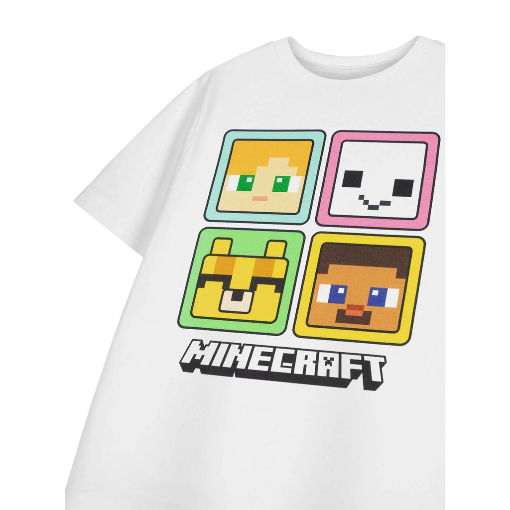 Minecraft Mädchen Karree Kurzarm-T-Shirt