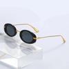 Oval Small Frame Sunglasses Women's Men's Retro Sunshade UV Sun Glasses Luxury  Designer Punk Popular Metal Eyeglasses