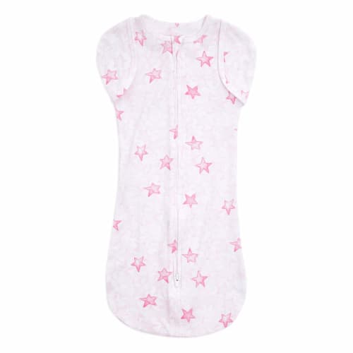 aden + anais essentials easy snug swaddle armless sleeping bag for newborns 0-3 months twinkling stars pink 2 pack