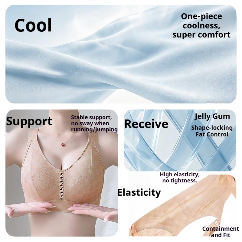 Adjustable Gather and Close The Breast Large Size Bra Anti-sagging Liquid Foundation Seamless Underwear Women's Big Breasts Small Bra