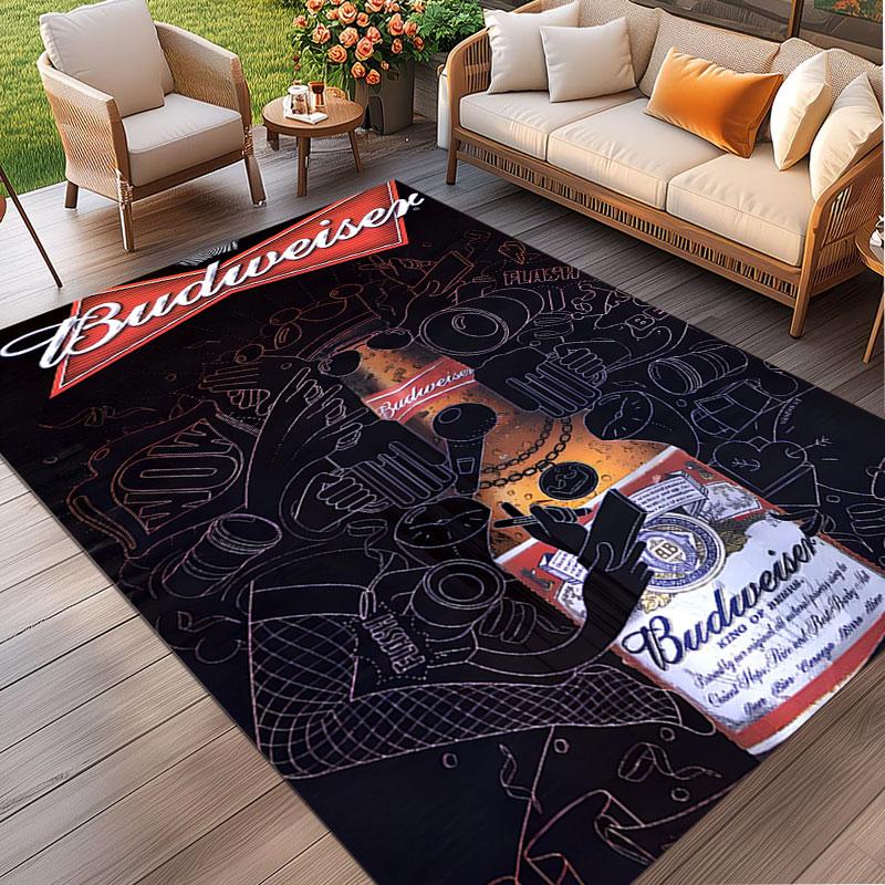 Budweiser Print Rug, Washable Floor Carpet, For Entryway Dorm Laundry Room Office Study, Home Decor Birthday Christmas Gift