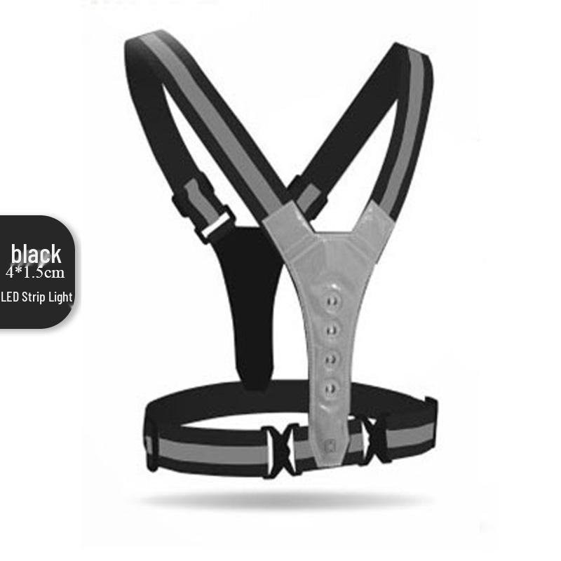 V-shaped 4cm LED Glowing Reflective Elastic Band Sports Vest