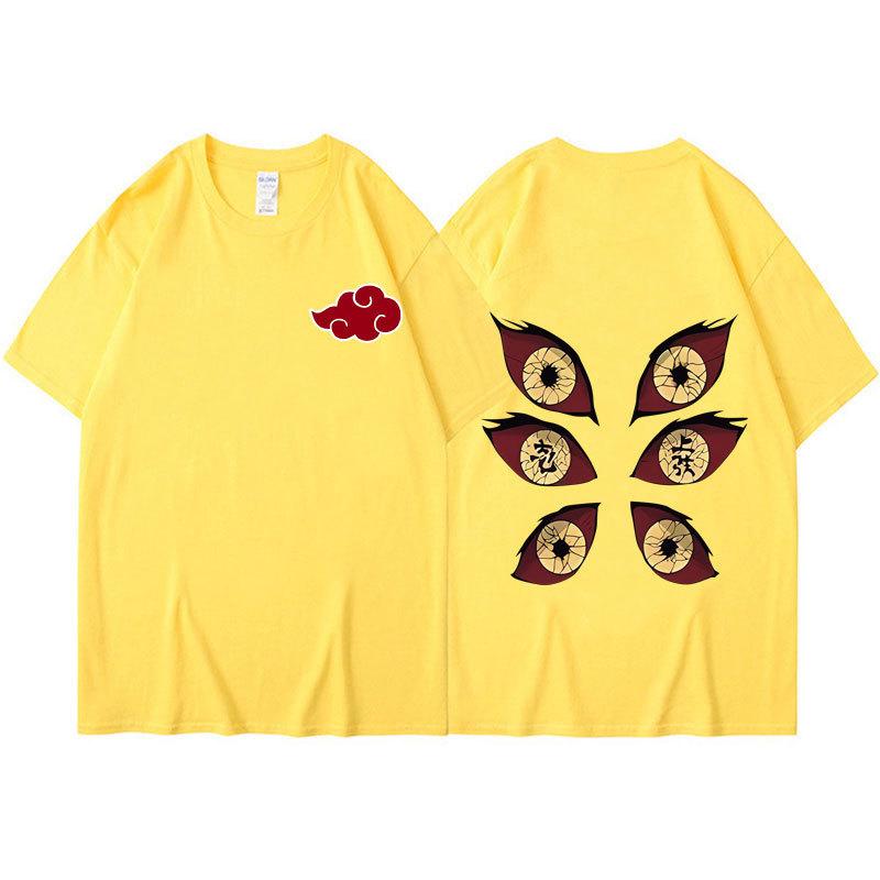 Harajuku Mens T-shirt Anime Naruto Manga Graphic Tees Shirt Cotton Casual Cartoon Short-Sleeves Summer Tshirts Unisex Streetwear Kids Tops