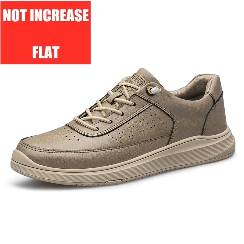 Winter High Quality Genuine Leather Flat/5cm Elevator Shoes Man Comfortable Warm Driving Shoes Slip Easy To Wear Men Casual Shoe