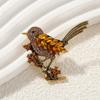 Yousheng Bird Shape Brooch Sparkling Faux Crystals Magpies Lapel Pin Retro Noble Bird Scarf Brooch Wedding Jewelry Gift
