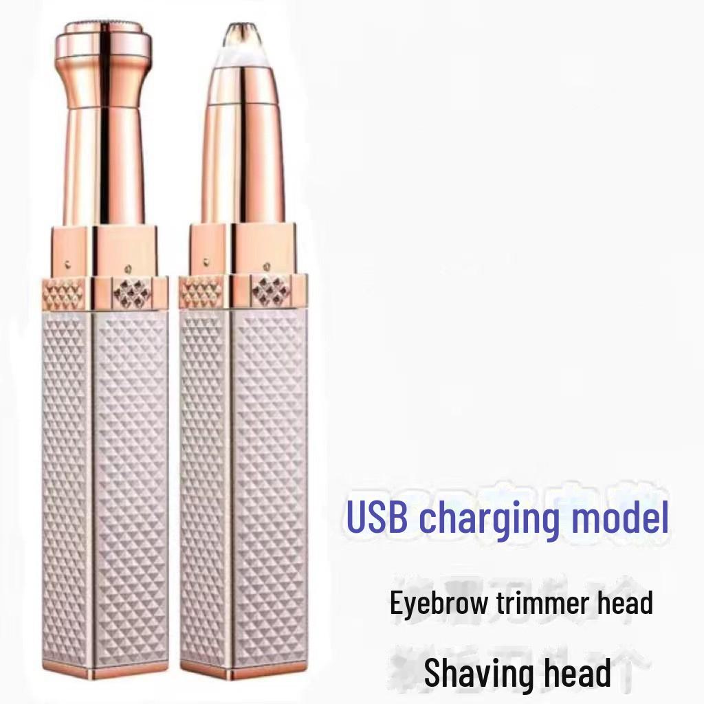 Electric Lipstick Shaver & Precision Eyebrow Trimmer - Women's Multifunctional Grooming Tool