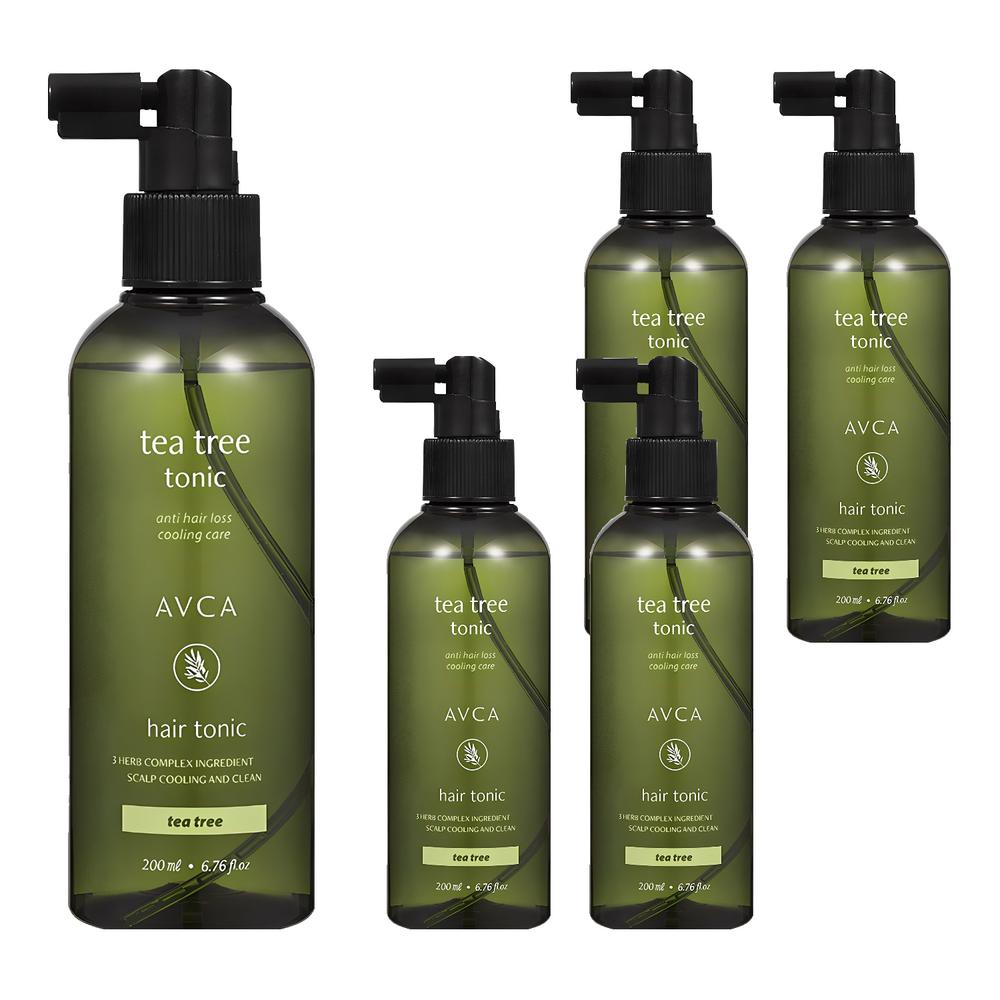 Abka Scalp Care Hair Loss Relief Tea Tree Hair Tonic 200ml 5 pcs