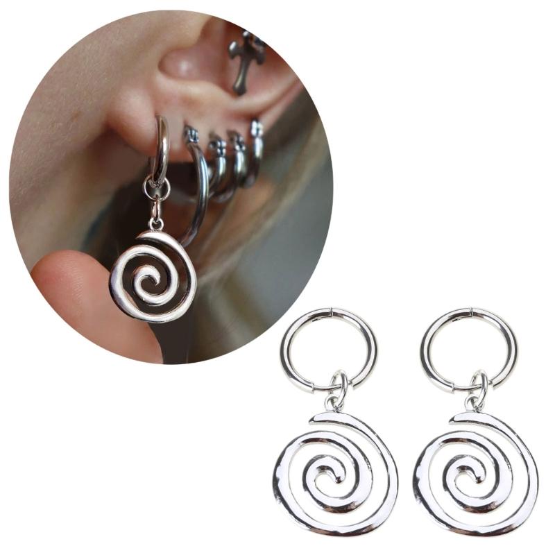 Chic Distressed Geometric Earrings Accessory Eye Catching Dangle Ear Rings Adornment for Vintage Fashion Enthusiasts