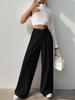 2025 Women's European & American Casual V-Waist Spliced Wide-Leg Pants