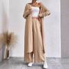 Women's Solid Button Front Shirt & Wide Leg Pants Two-piece Set, Casual Drop Shoulder Long Sleeve Top and Trousers Set