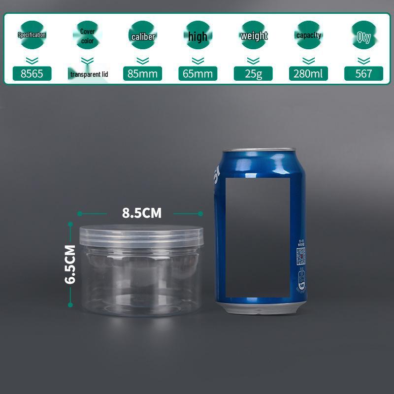 Transparent PET Airtight Plastic Snack Jar