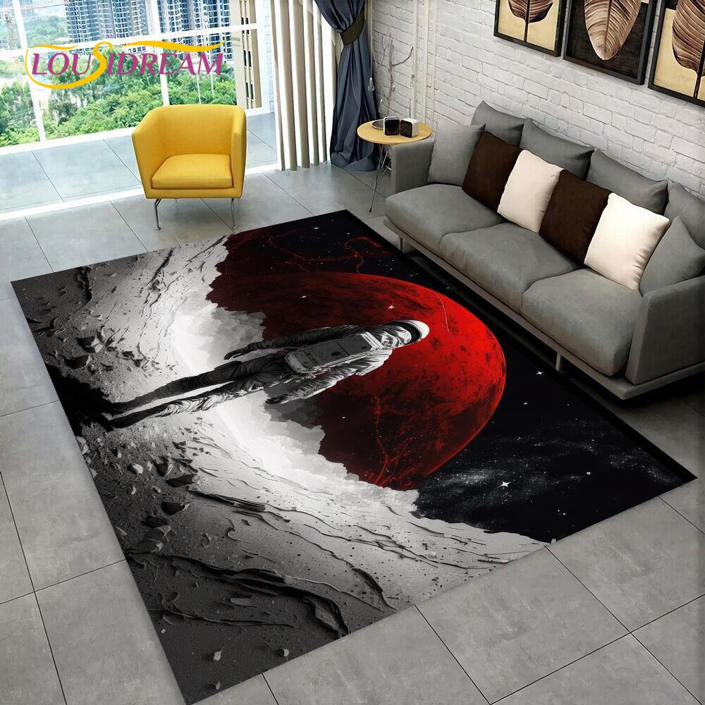 Astronauta Sen Wszechświat Kosmonauta Dywanik 3D Kosmos Kreskówka Dywan do Salonu Sypialni Dekoracja, Antypoślizgowy na Sofę Wycieraczka Dzieci