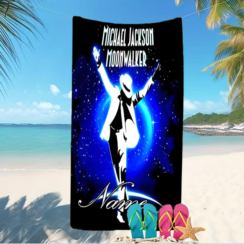 Customizable personalized beach towels Michael Jackson themed designs.Suitable for the beach, yoga, sports;ideal as beach accessories
