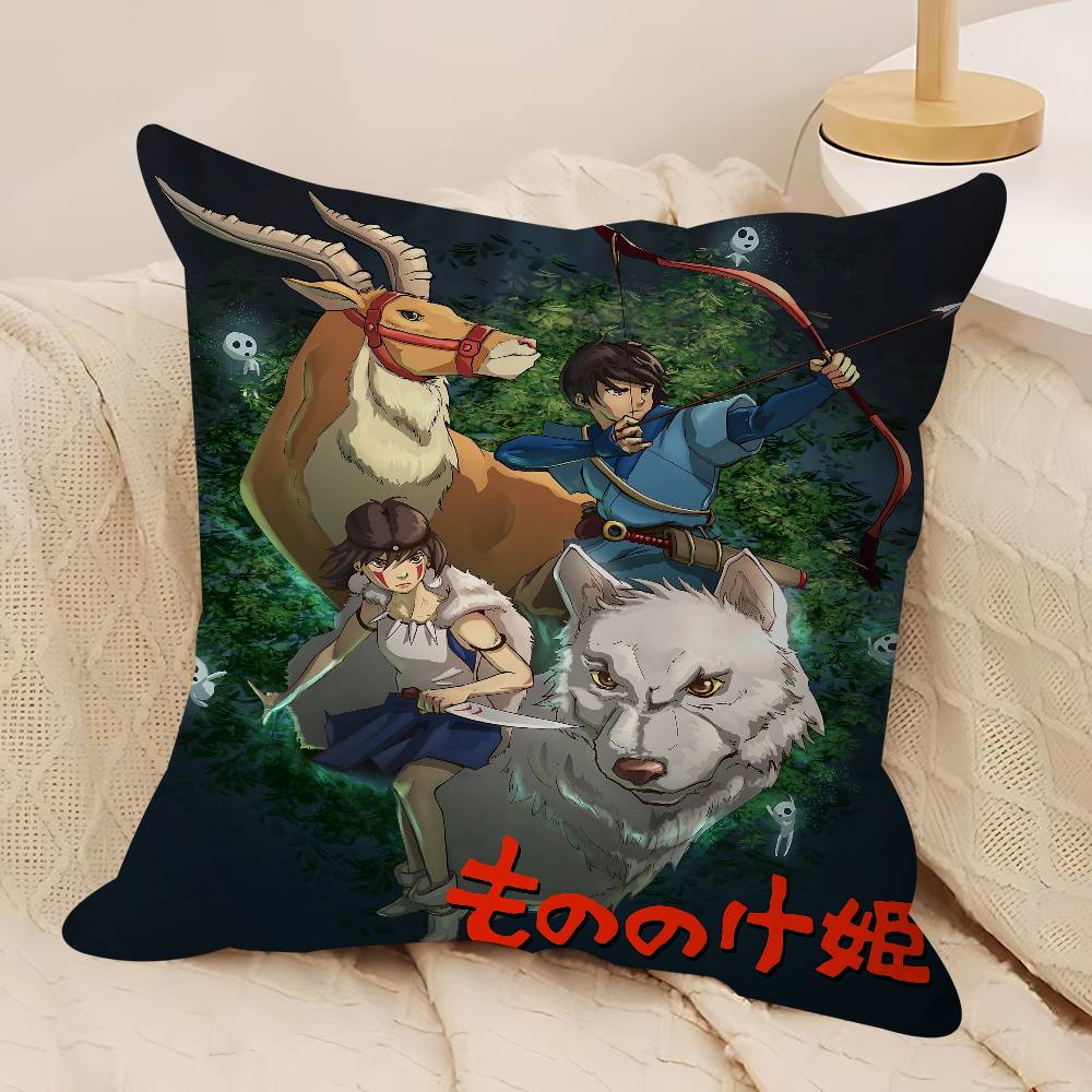 

Cartoon M-Mononoke Hime Pillow Gift Home Office Decoration Pillow Bedroom Sofa Car Cushion CoverPillow Case 12x12Inch