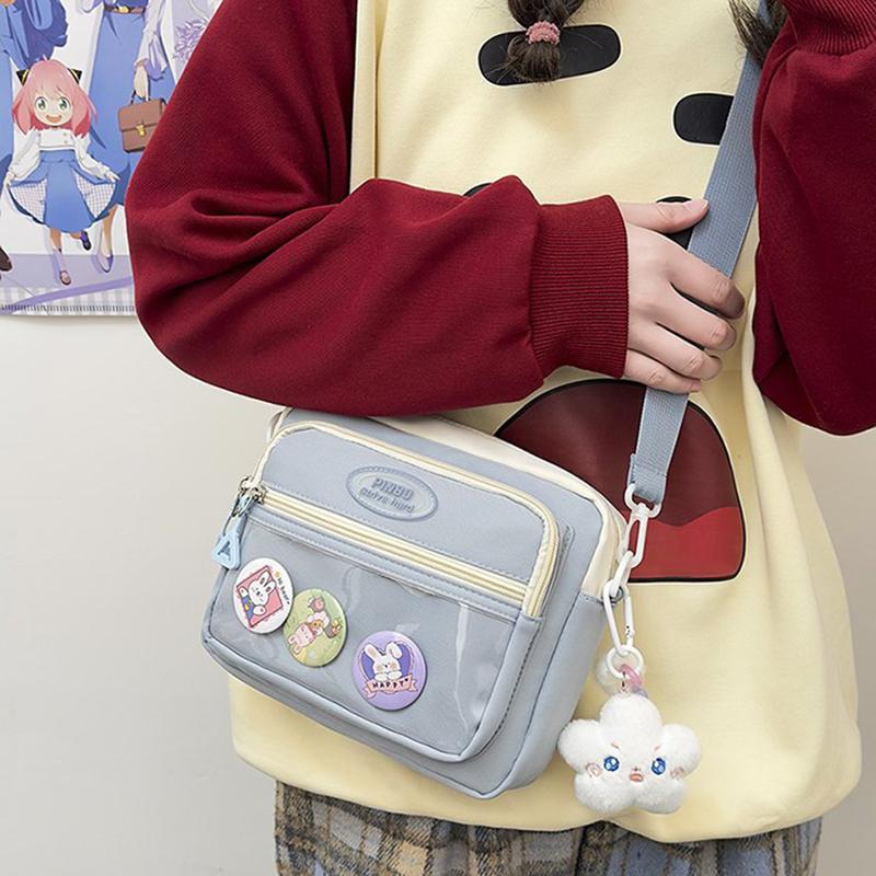 2025 neue Mode-Umhängetasche im koreanischen Stil süße Umhängetasche Anime-Themen-Umhängetasche Nylon Studententasche