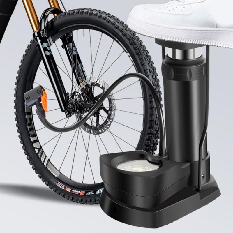 Tire Inflator Tyre Air Compressor with Pressure Gauge for Motorcycle Foot Air Pump