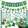 Day Stpatricks Lucky Letter Party Clover Flag Bar Ball Atmosphere Decoration