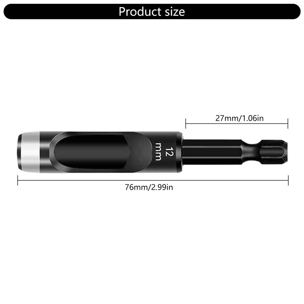 Leather Hole Punch 1/4inch Handle Extended Hex Shank Drill Carbon Steel Hollow Punch for Fabric and Leather Working