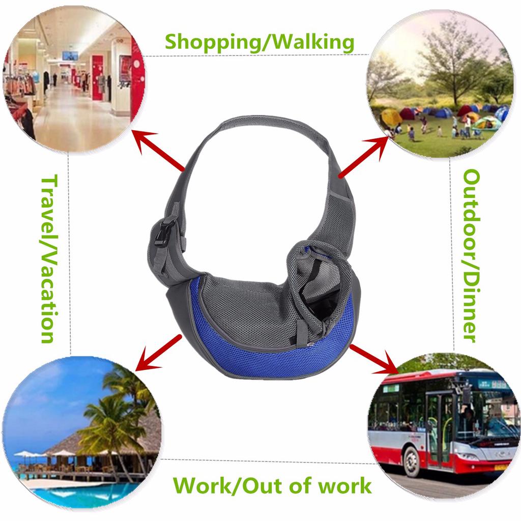 Pet Carrier Outdoor Puppy Handbag Pouch Mesh Oxford Single Sling Mesh Travel Tote Shoulder Bag