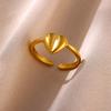 Romantic Mini Heart Proposal Rings For Women Elegant Fashion Gold Color Stainless Steel Ring Minimalist Anillos Wedding Jewelry
