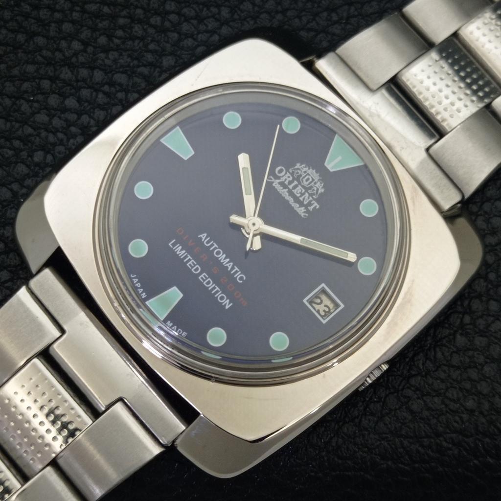 USED ORIENT AUTOMATIC 46941 VINTAGE JAPAN MENS BLUE COLOR DIAL WATCH a702234-5 R123-a702234