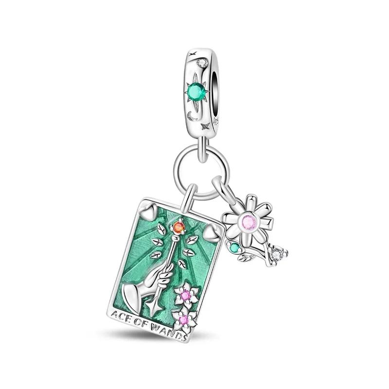 Carte Tarocchi Originali in Rame Morte Dio Posizione Eretta Charms Perline Adatte per Collane Braccialetti Regali Fai da Te Gioielli Raffinati