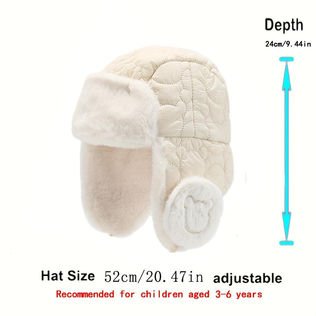 1pc Youngsters's Hats Winter Boys' Plush Lei Feng Hats, Girls Warm Ear Protective Hats, Thick Windproof Pullover Hats