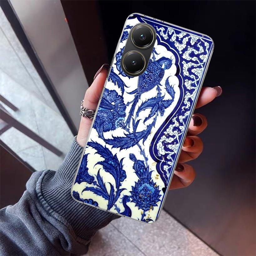 Blue And White Porcelain Phone Case For Xiaomi Poco X7 X6 X5 Pro F7 Ultra Redmi 15C 15 13 13C 12 12C 10 10A 10C 9 9A 9C 9T Shell